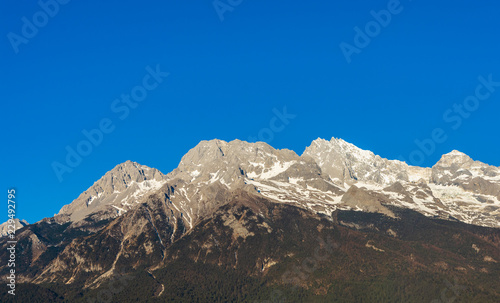 Jade Dragon Snow Mountain or Yunlong Snow mountain in Lijiang city, Yunnan province, China.