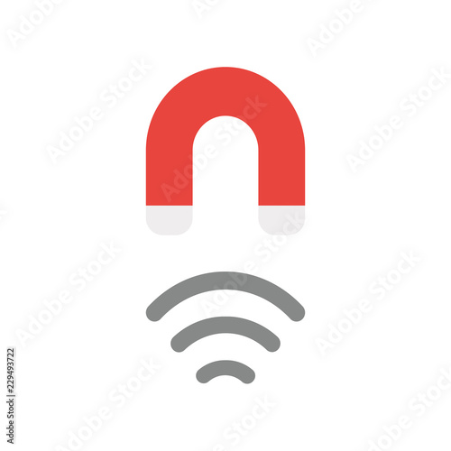 Vector icon concept of magnet attracting