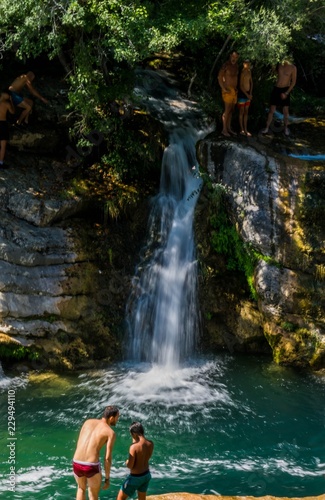 Cascade sur la vis  Saint-Laurent-le-Minier  Gard  Occitanie  France. 