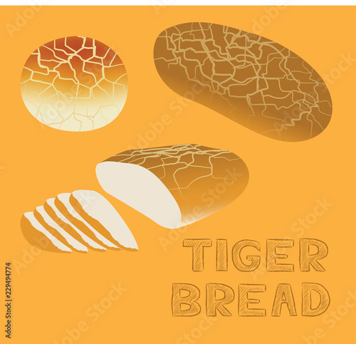 Bread Kind Tiger Bread Vector Illustration