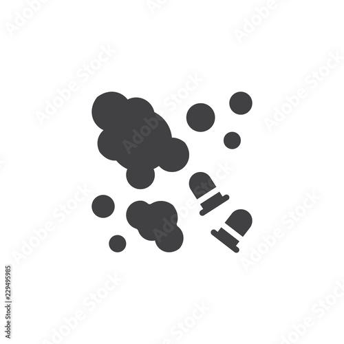 Crime scene vector icon. filled flat sign for mobile concept and web design. Blood spatters and bullets simple solid icon. Symbol, logo illustration. Pixel perfect vector graphics