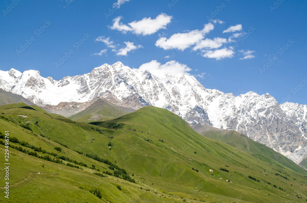 Glacier Shkhara and the Inguri River Valley, Svaneti