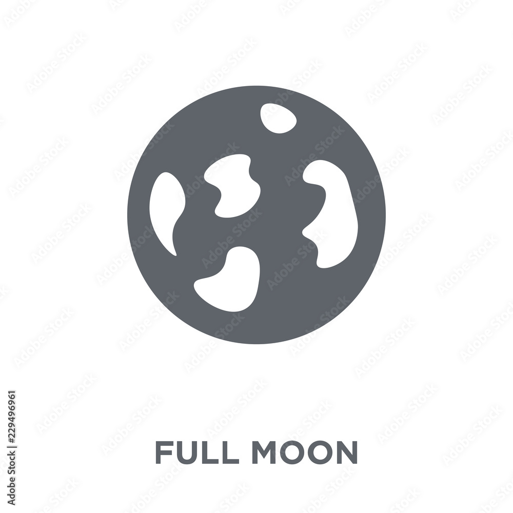 Full moon icon from collection. Full moon icon from collection.