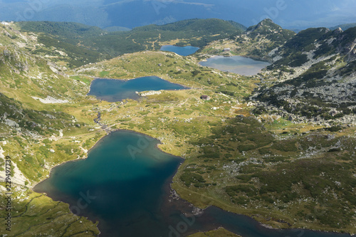 Summer view of The Twin, The Trefoil The Fish and The Lower Lakes, Rila Mountain, The Seven Rila Lakes, Bulgaria photo