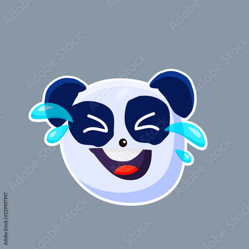 Vector  cute funny emoji characters. Little  Chinese Pangas. Stickers. Flat style.