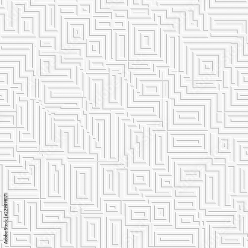 Abstract white labyrinth background. Seamless pattern.