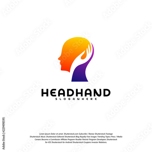 Head care logo vector, Head intelligence logo designs concept vector