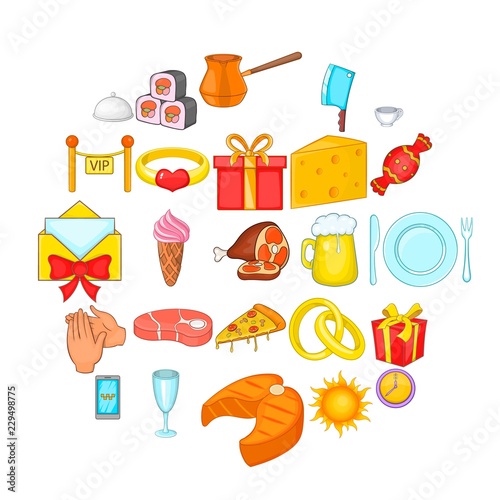 Guest icons set. Cartoon set of 25 guest vector icons for web isolated on white background
