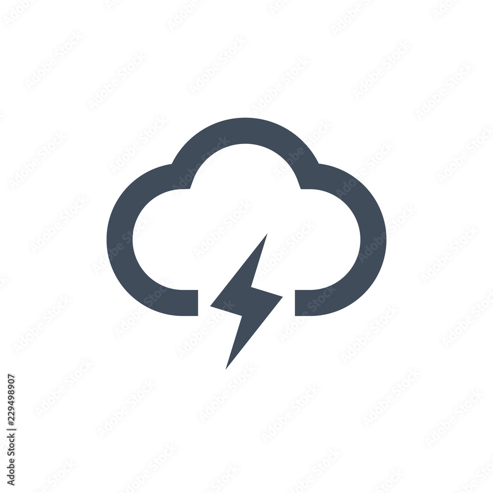 Cloud lightning icon, thunder storm. vector illustration isolated on clean background. Cloud lightning icon, thunder storm. vector illustration isolated on clean background.