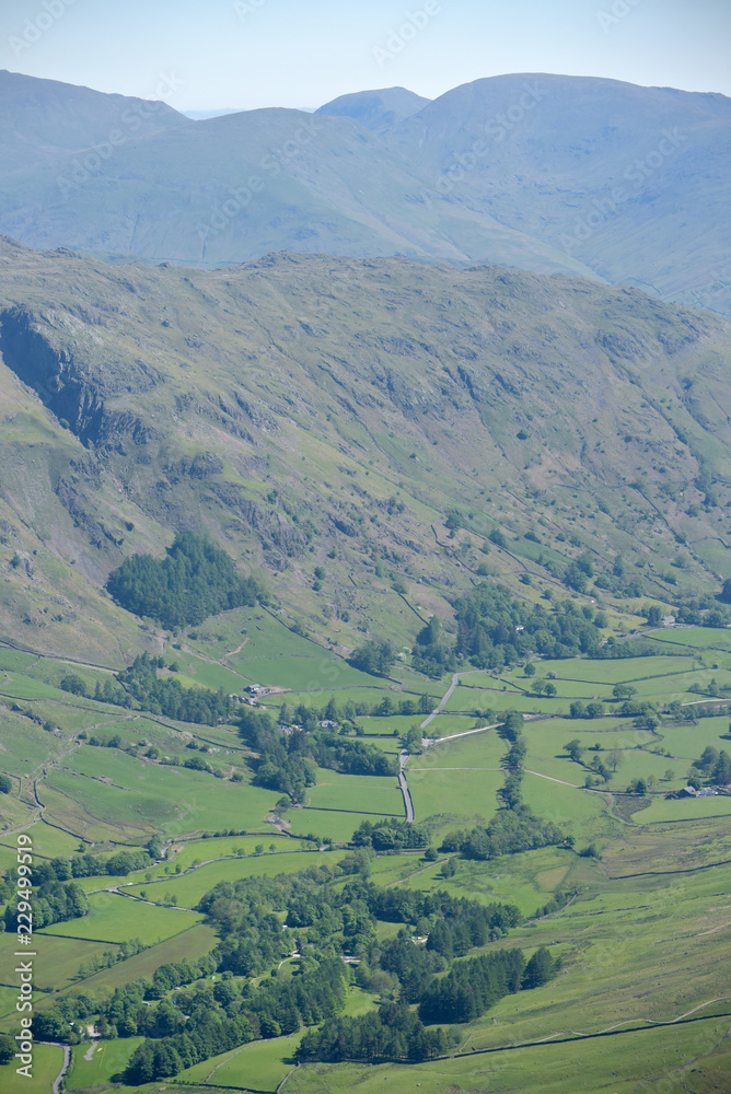 Great Langdale from summit of Pike of Blisco, Lake District