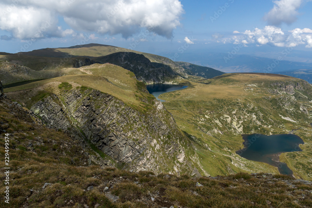 Summer view of The Eye and The Kidney Lakes, Rila Mountain, The Seven Rila Lakes, Bulgaria Summer view of The Eye and The Kidney Lakes, Rila Mountain, The Seven Rila Lakes, Bulgaria