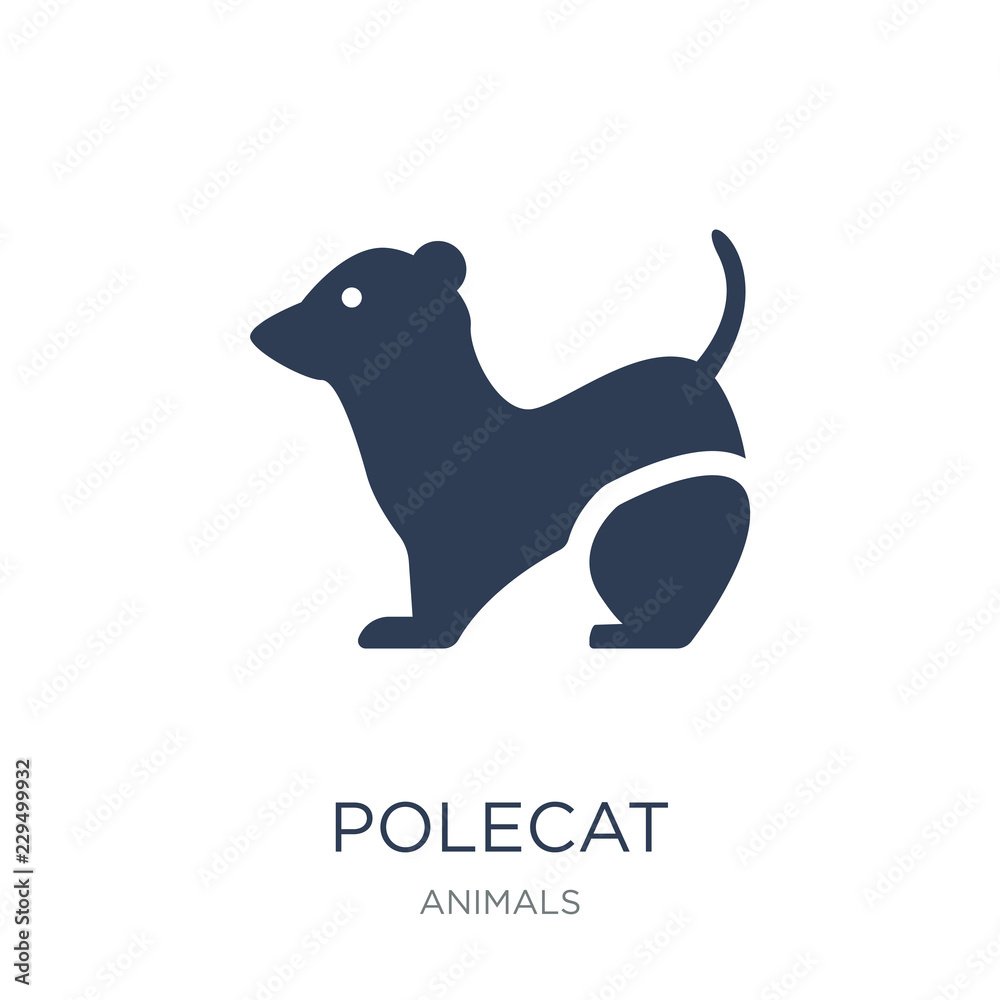 Polecat icon. Trendy flat vector Polecat icon on white background from animals collection