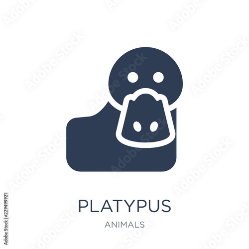 Platypus icon. Trendy flat vector Platypus icon on white background from animals collection
