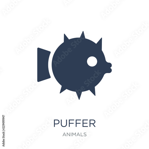 Puffer icon. Trendy flat vector Puffer icon on white background from animals collection