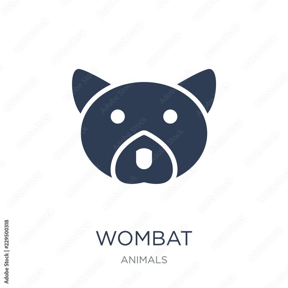 Wombat icon. Trendy flat vector Wombat icon on white background from animals collection Wombat icon. Trendy flat vector Wombat icon on white background from animals collection