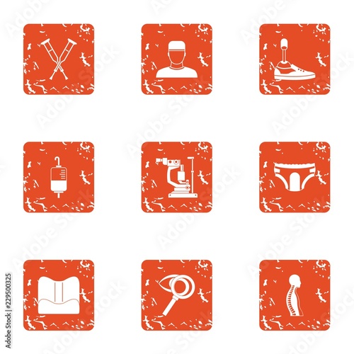 Straight back icons set. Grunge set of 9 straight back vector icons for web isolated on white background
