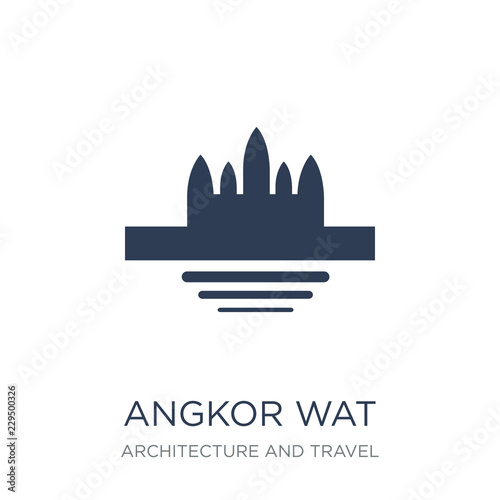 Angkor wat icon. Trendy flat vector Angkor wat icon on white background from Architecture and Travel collection