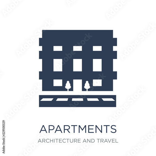 Apartments icon. Trendy flat vector Apartments icon on white background from Architecture and Travel collection