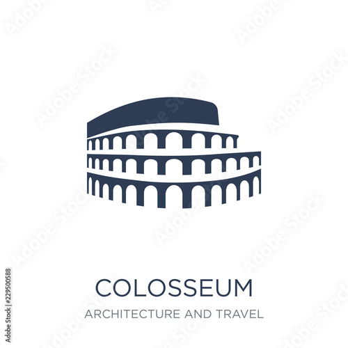 Colosseum icon. Trendy flat vector Colosseum icon on white background from Architecture and Travel collection