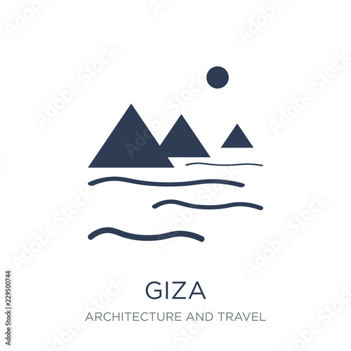 Giza icon. Trendy flat vector Giza icon on white background from Architecture and Travel collection