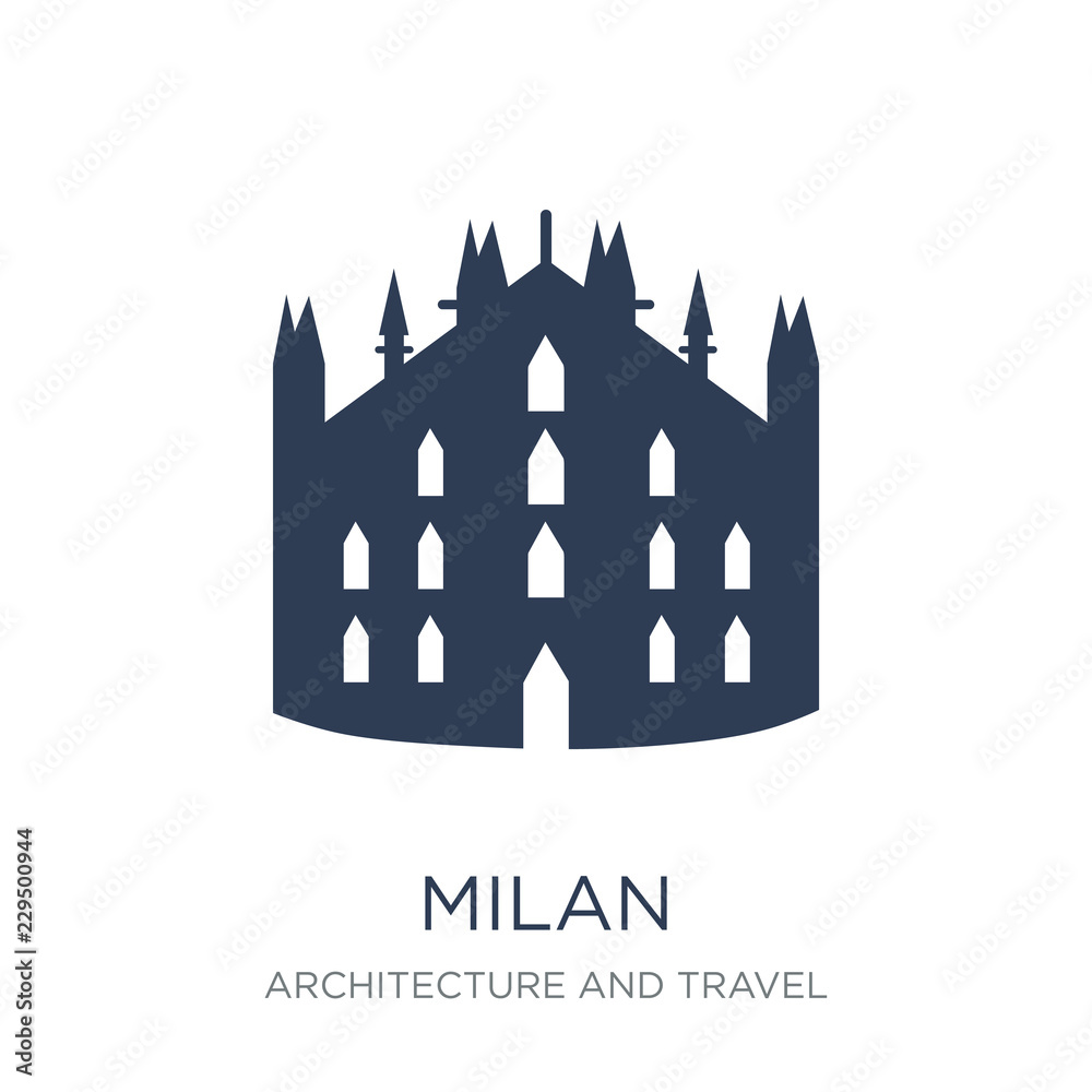 Milan icon. Trendy flat vector Milan icon on white background from Architecture and Travel collection