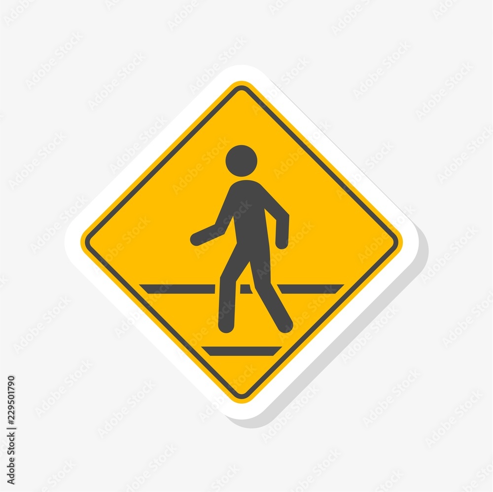 Pedestrian Traffic Sign sticker isolated on white background Pedestrian Traffic Sign sticker isolated on white background