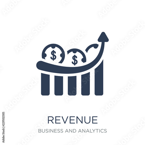 Revenue icon. Trendy flat vector Revenue icon on white background from Business and analytics collection