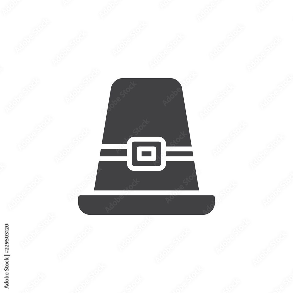 Pilgrim hat vector icon. filled flat sign for mobile concept and web design. Thanksgiving simple solid icon. Symbol, logo illustration. Pixel perfect vector graphics Pilgrim hat vector icon. filled flat sign for mobile concept and web design. Thanksgiving simple solid icon. Symbol, logo illustration. Pixel perfect vector graphics