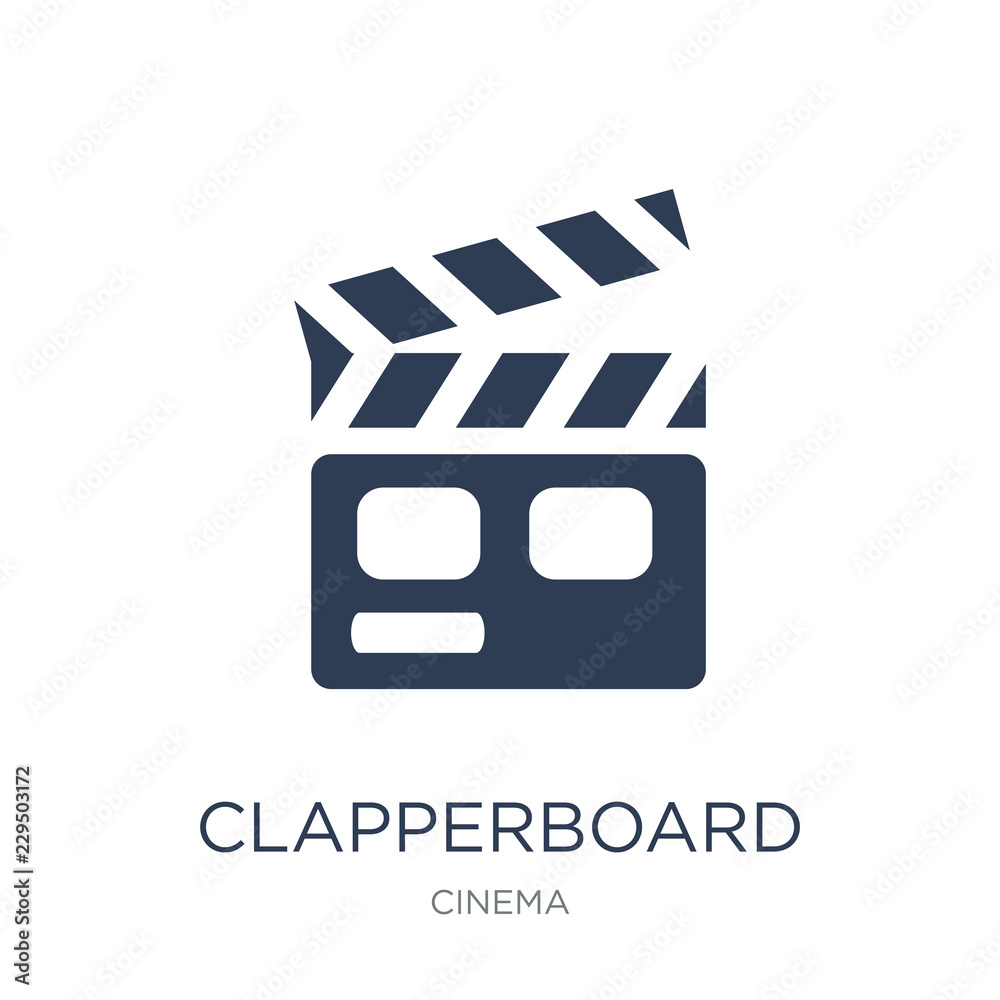 Clapperboard icon. Trendy flat vector Clapperboard icon on white background from Cinema collection