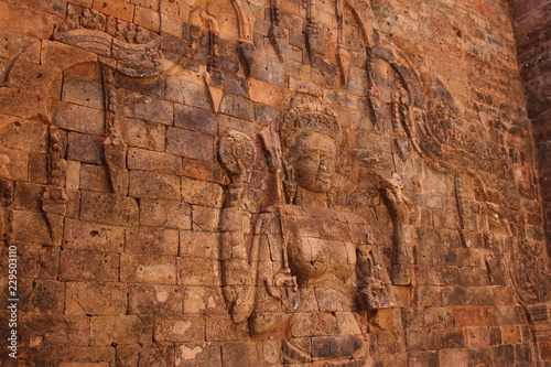 detail of ancient temple in angkor cambodia