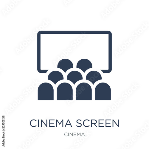 cinema screen icon. Trendy flat vector cinema screen icon on white background from Cinema collection