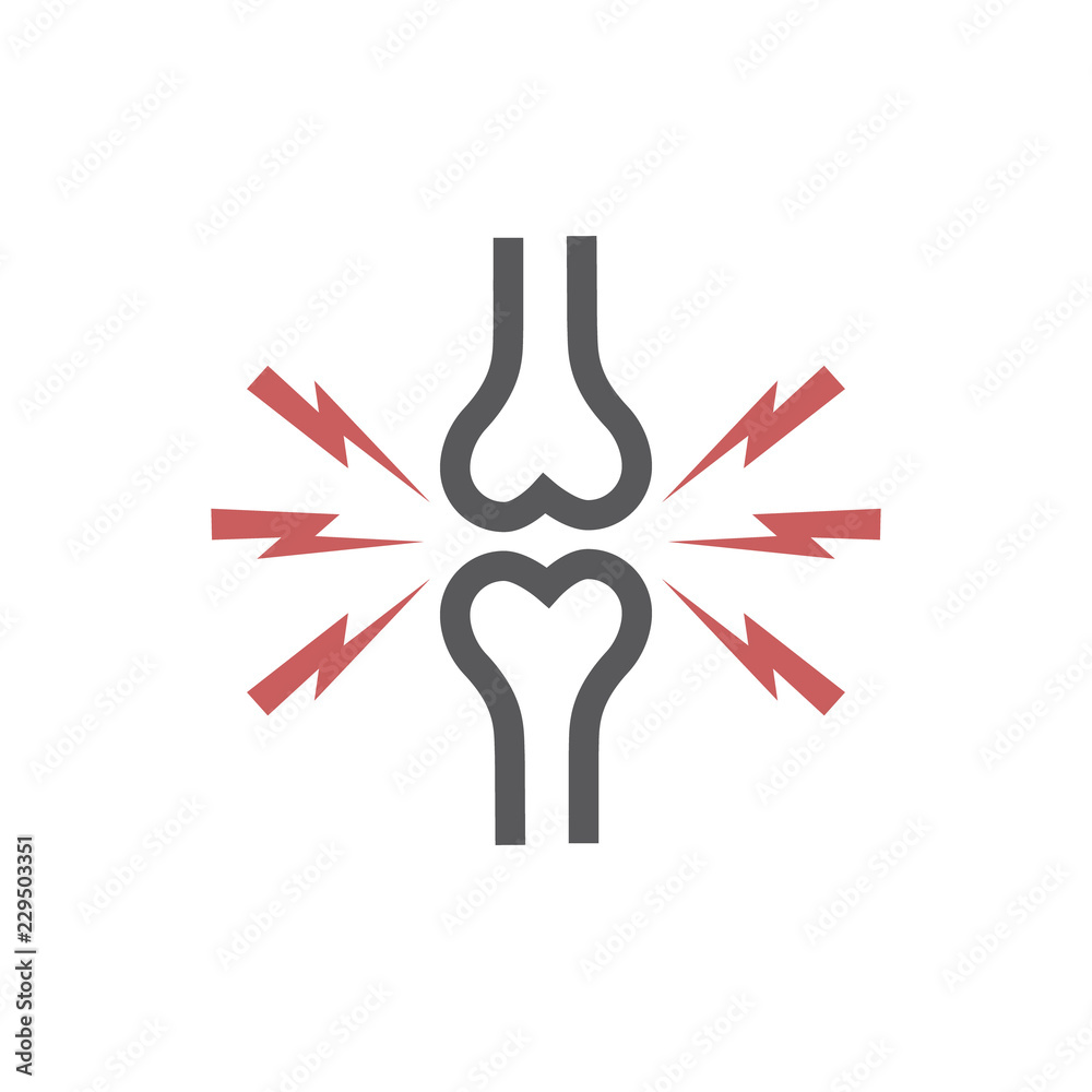 Arthritis line icon. Joint pain. Vector sign for web graphic. Arthritis line icon. Joint pain. Vector sign for web graphic.