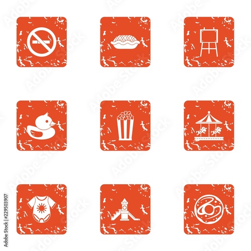 Imagination icons set. Grunge set of 9 imagination vector icons for web isolated on white background