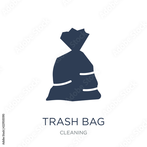 trash bag icon. Trendy flat vector trash bag icon on white background from Cleaning collection