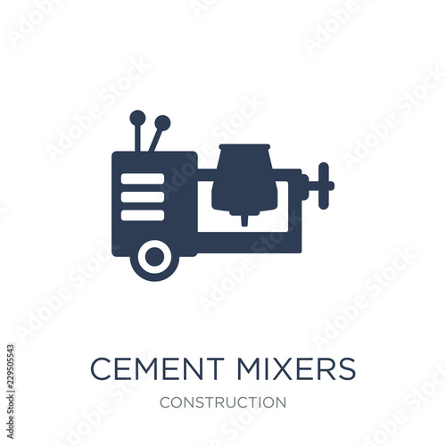 cement mixers icon. Trendy flat vector cement mixers icon on white background from Construction collection