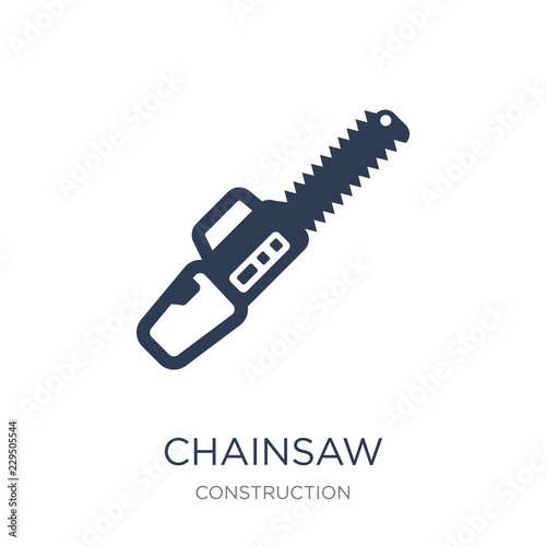 Chainsaw icon. Trendy flat vector Chainsaw icon on white background from Construction collection