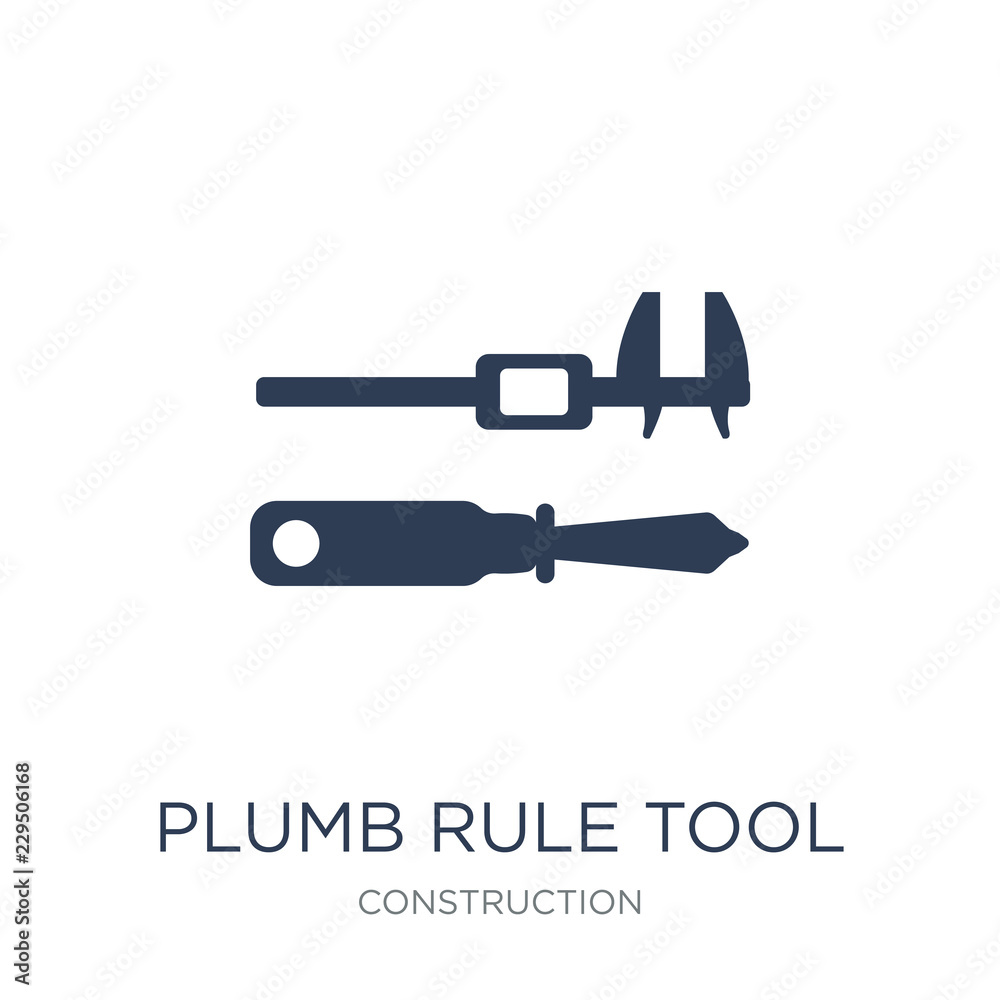 Plumb rule tool icon. Trendy flat vector Plumb rule tool icon on white background from Construction collection