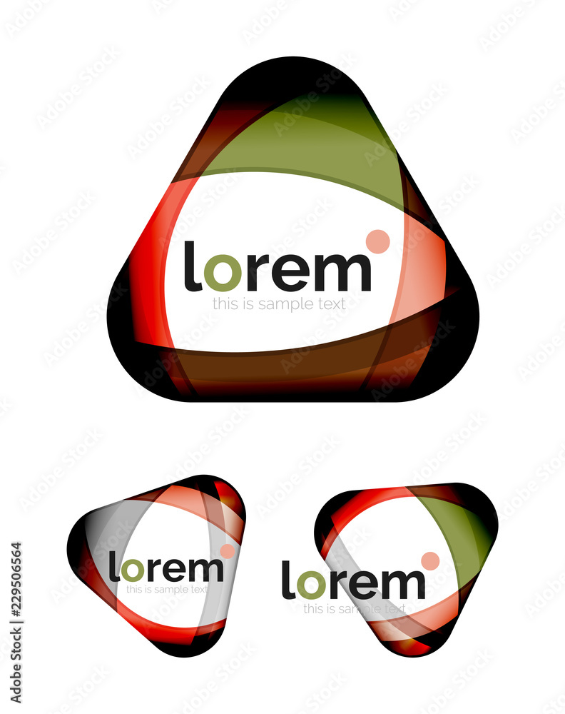 Set of geometric convergence vector icons Set of geometric convergence vector icons