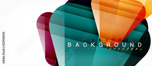 Glass triangles modern geometric composition, abstract background