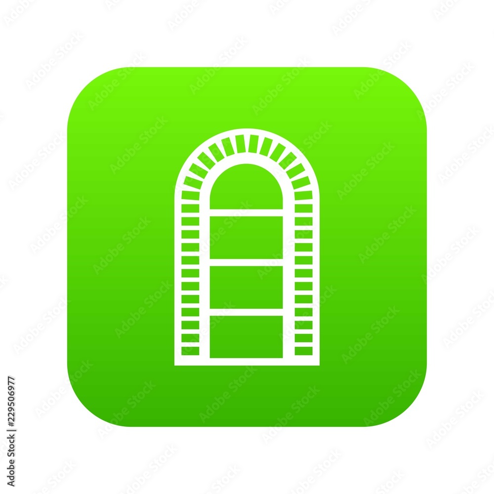 Narrow window frame icon green vector isolated on white background Narrow window frame icon green vector isolated on white background