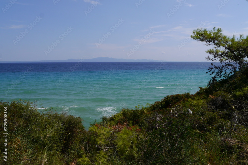 Fototapeta premium a beautiful beach with blue waters