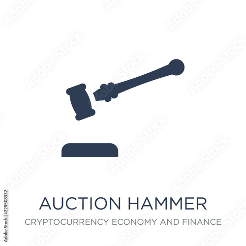 Auction hammer icon. Trendy flat vector Auction hammer icon on white background from Cryptocurrency economy and finance collection