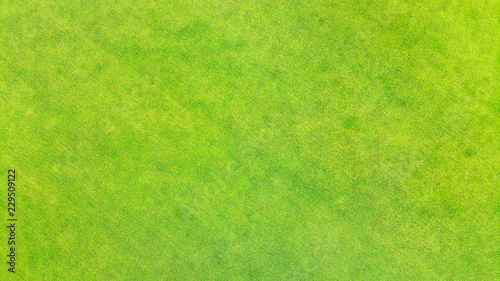 Aerial. Green grass texture background. View above from bird's eye view.
