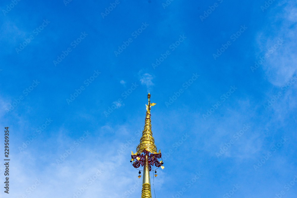 Golden pagoda and sky
