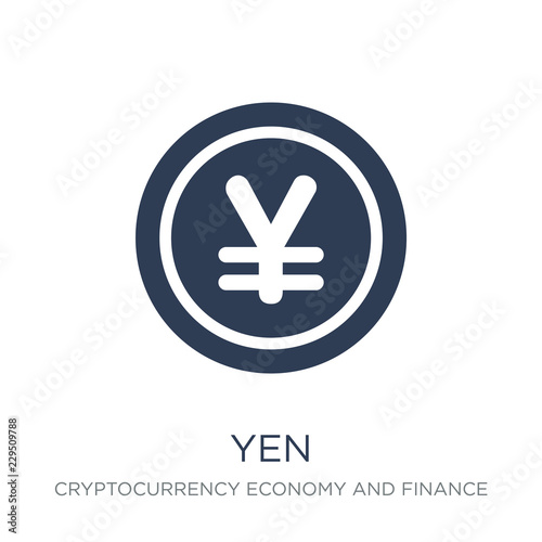 Yen icon. Trendy flat vector Yen icon on white background from Cryptocurrency economy and finance collection