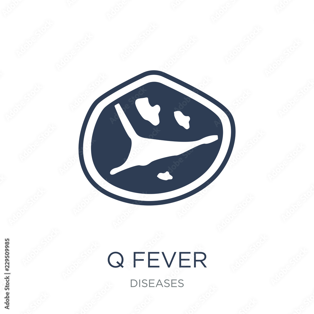 Naklejka premium Q fever icon. Trendy flat vector Q fever icon on white background from Diseases collection