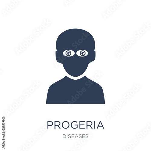 Progeria icon. Trendy flat vector Progeria icon on white background from Diseases collection