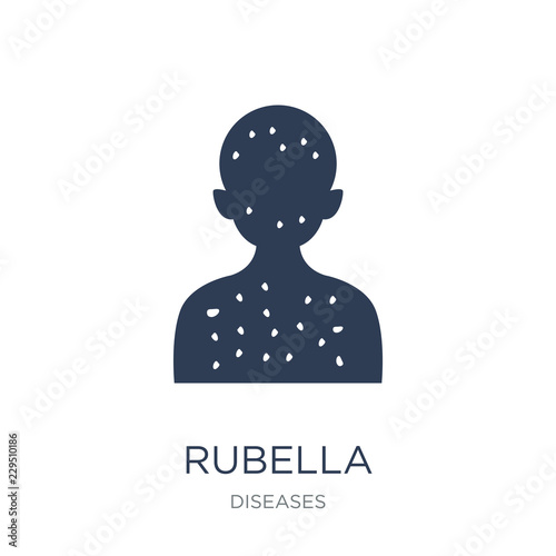 Rubella icon. Trendy flat vector Rubella icon on white background from Diseases collection