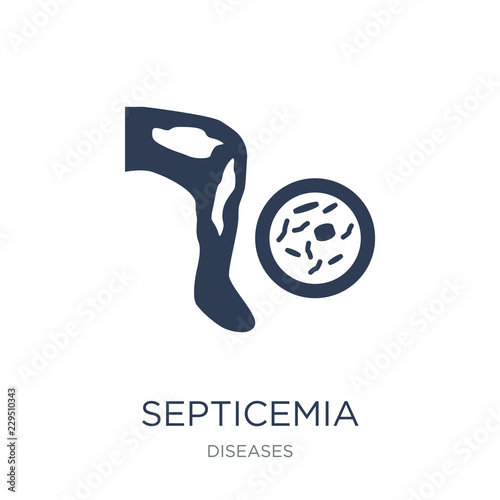 Septicemia icon. Trendy flat vector Septicemia icon on white background from Diseases collection