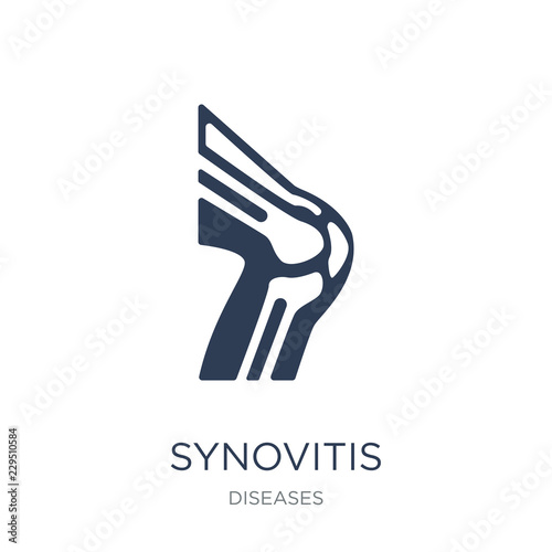 Synovitis icon. Trendy flat vector Synovitis icon on white background from Diseases collection